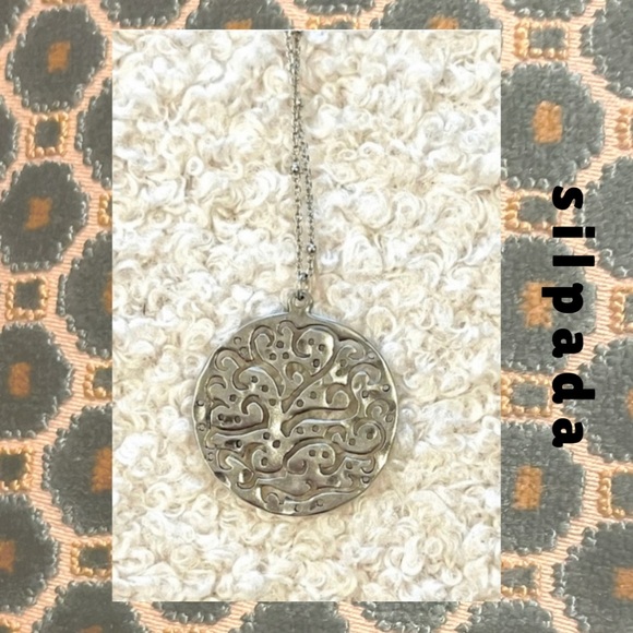 🏷️ silpada silver necklace with engraved design silver pendant - Picture 11 of 11